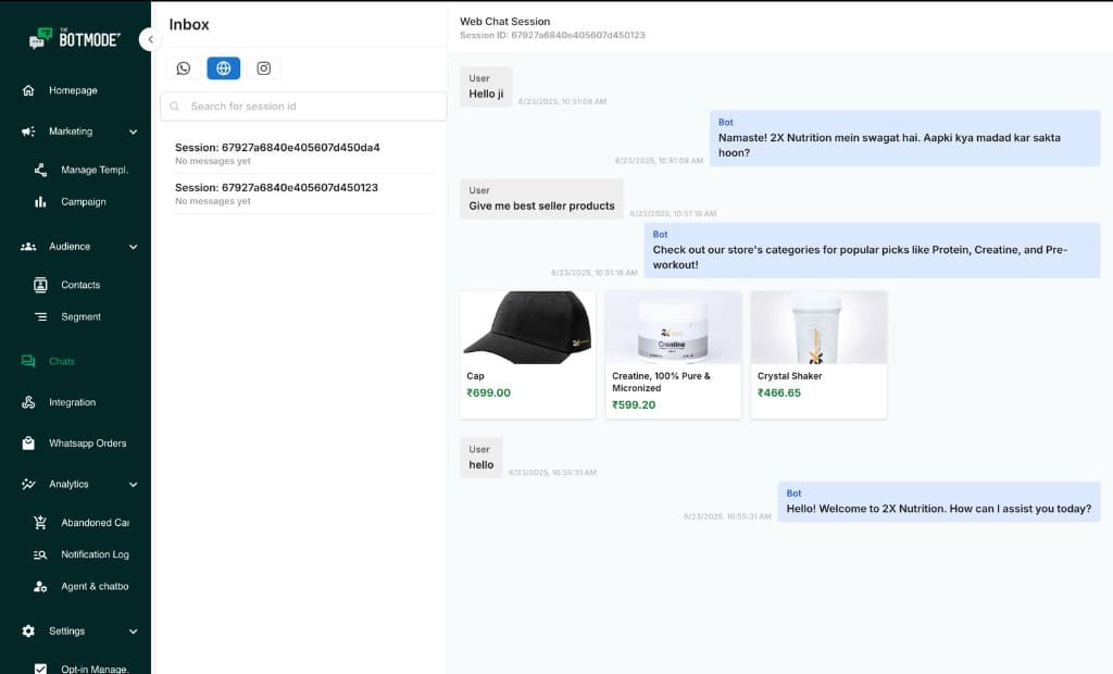 AI Support Chat Interface